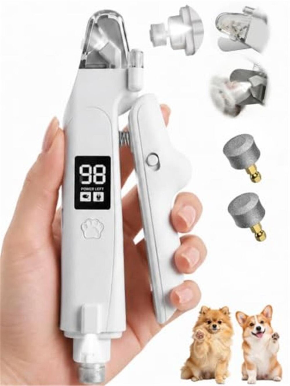 Dog Nail Clippers with Light Dog Cat 2-in-1 Nail Clipper and Grinder Trimmer